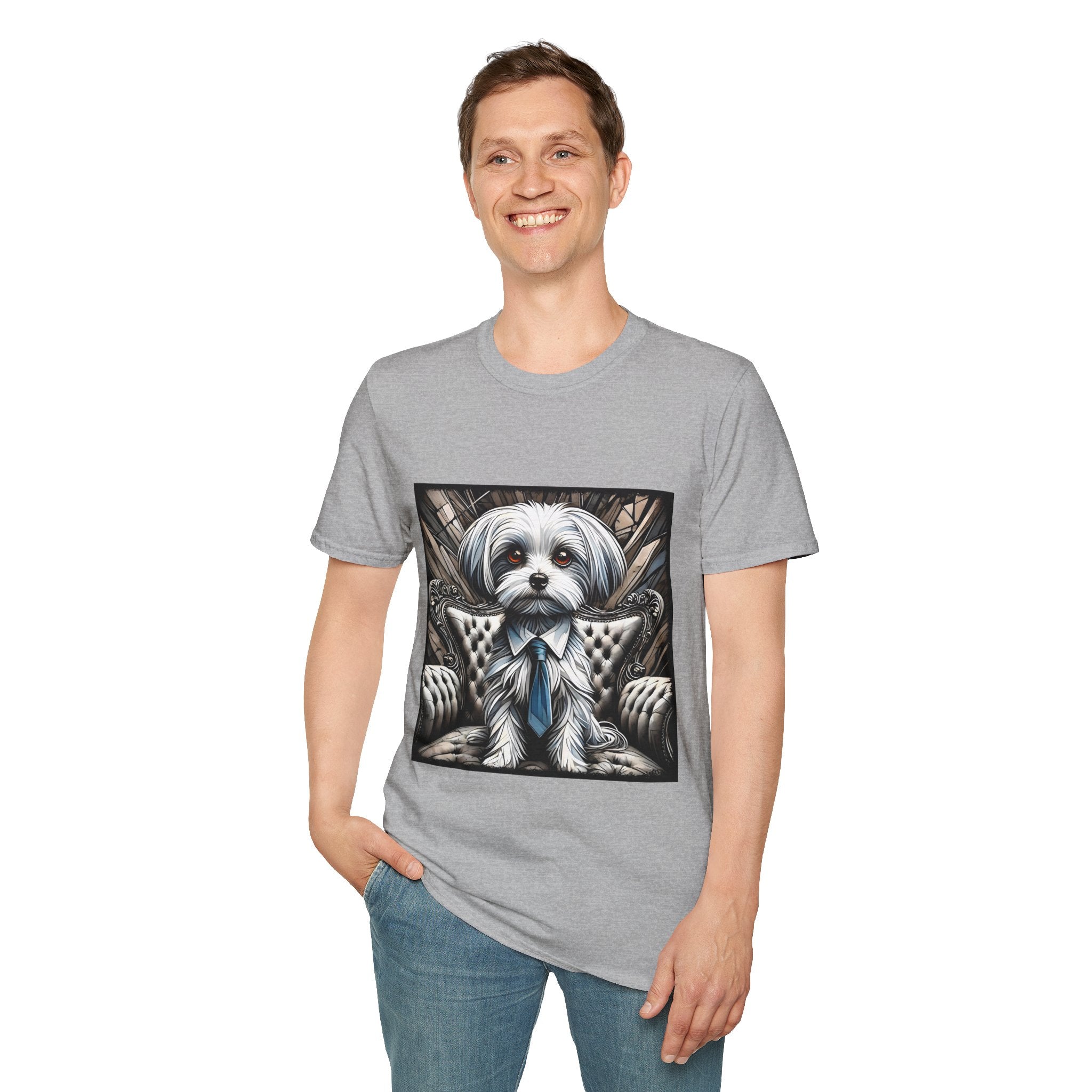 Maltese B&W Bold Eyes | Unisex Dog T-Shirt