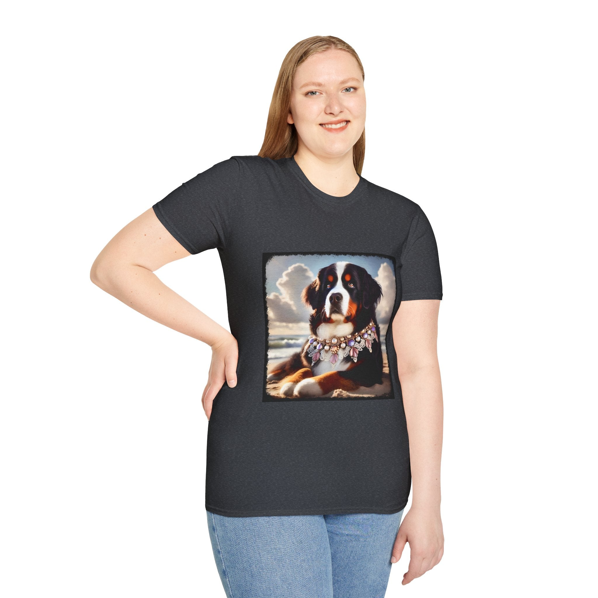 Bernese Mountain Dog Beach Belle | Unisex Dog T-Shirt