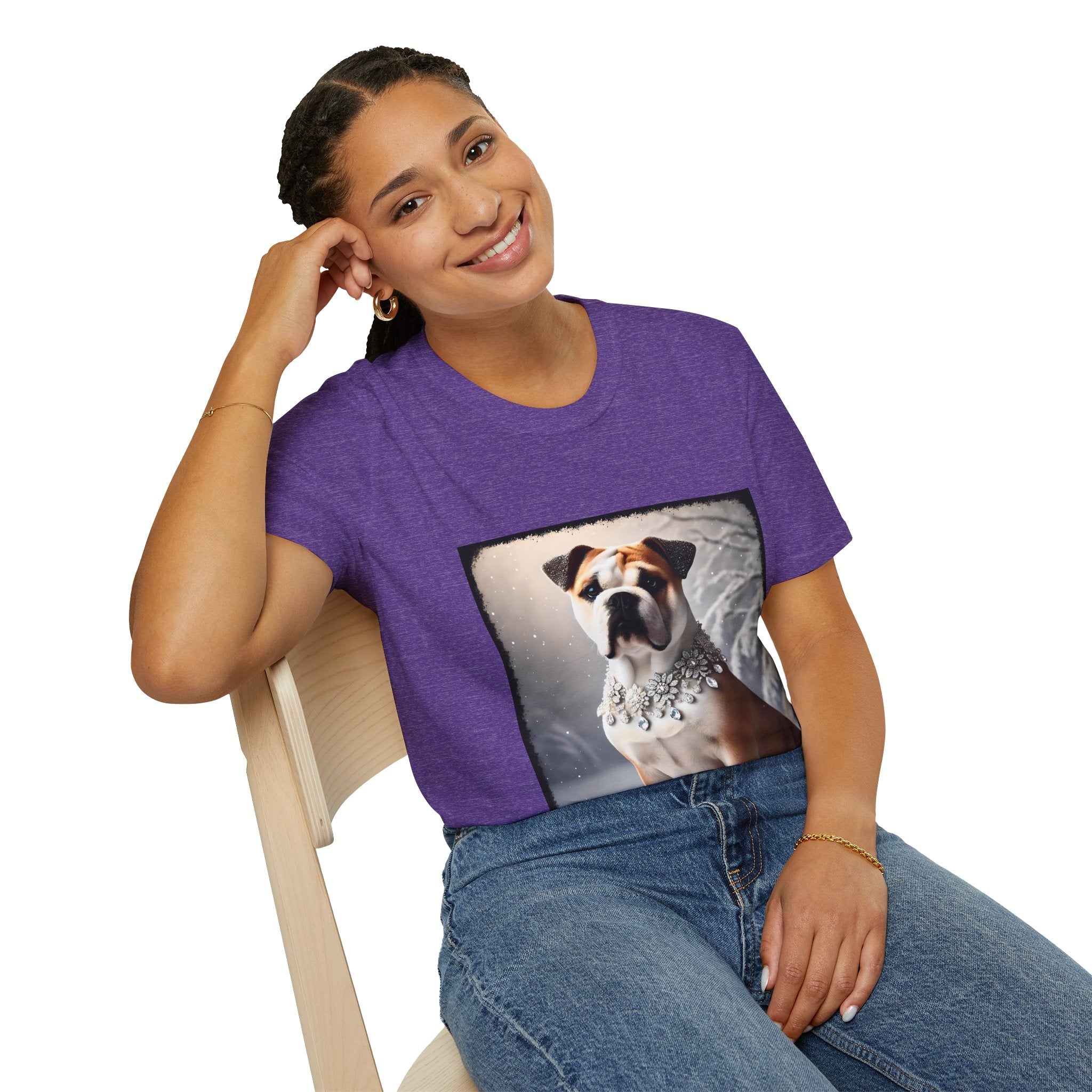 Bulldog Snow Princess Classic | Unisex Dog T-Shirt