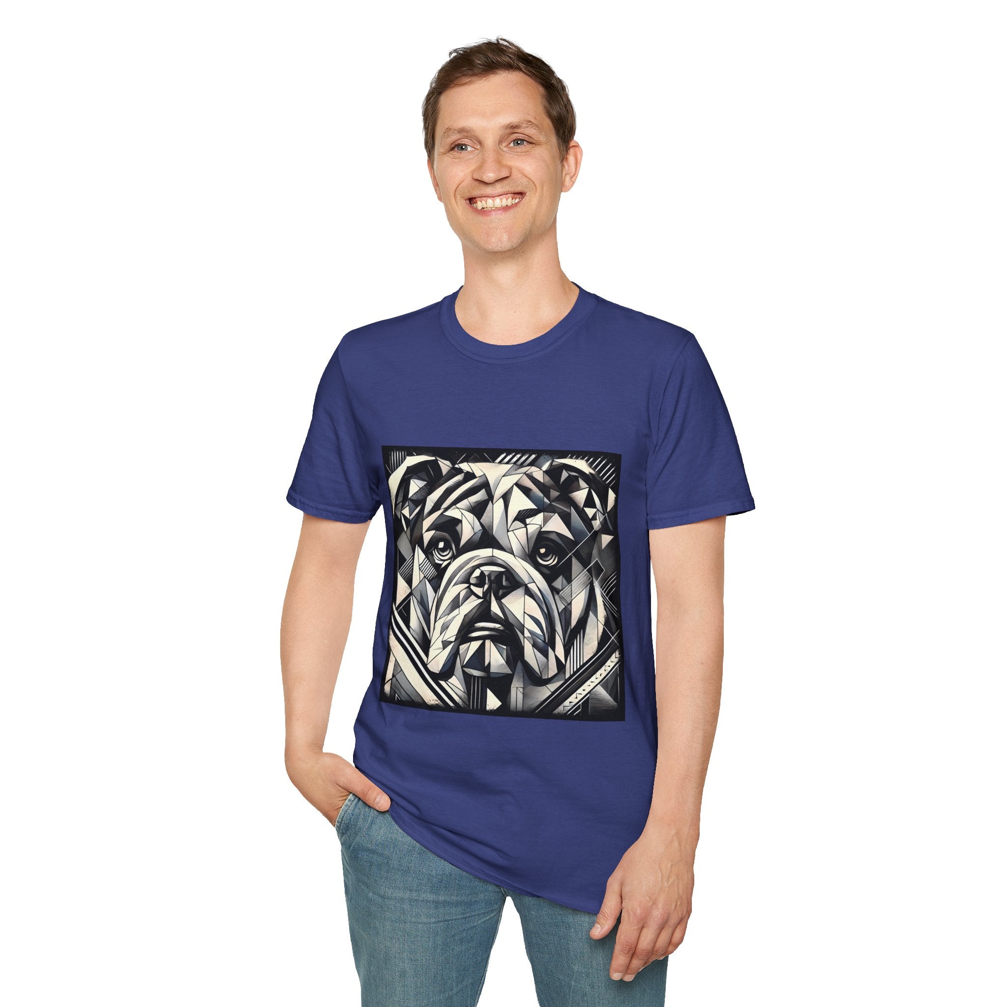Bulldog B&W Geometric | Unisex Dog T-Shirt