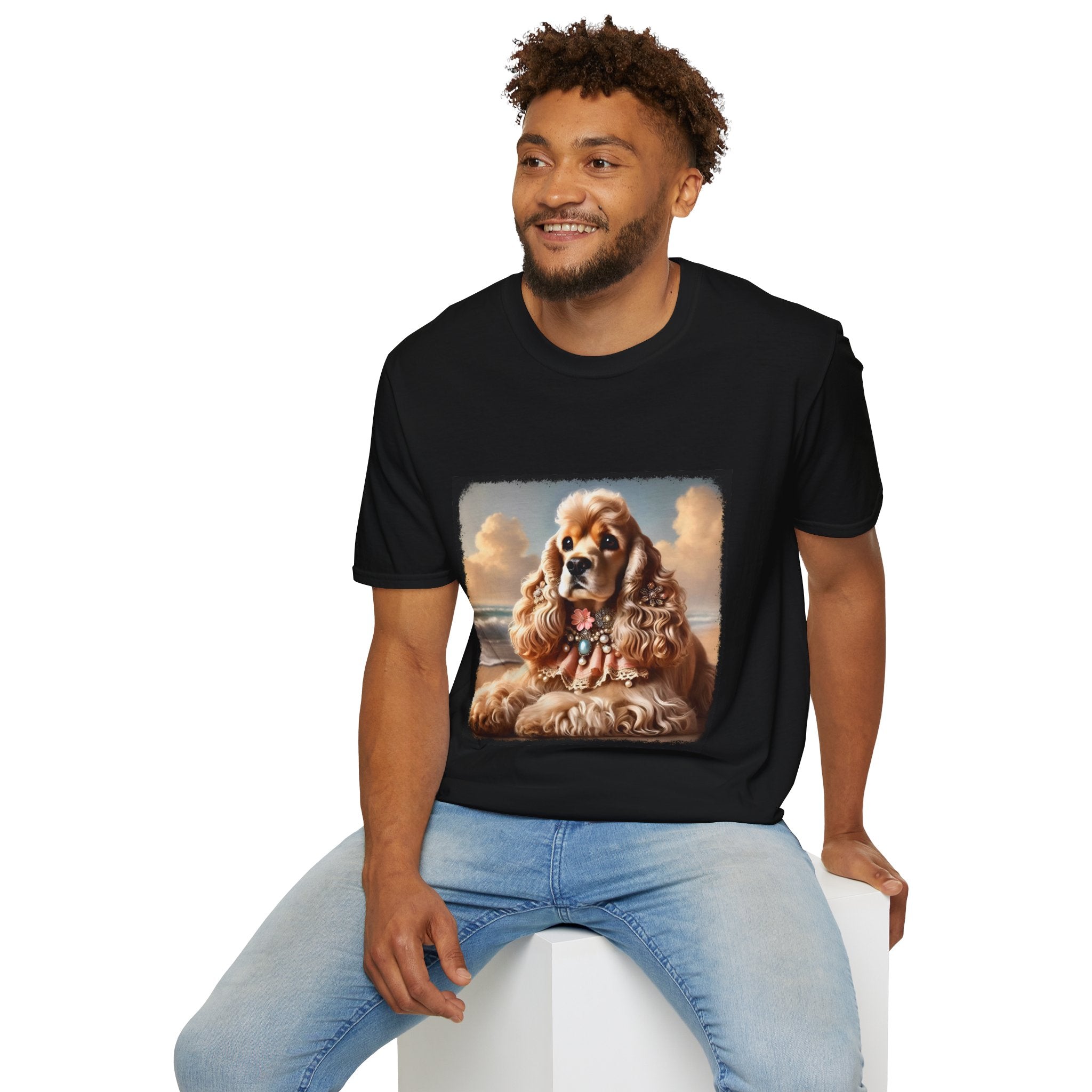Cocker Spaniel Beach Belle | Unisex Dog T-Shirt