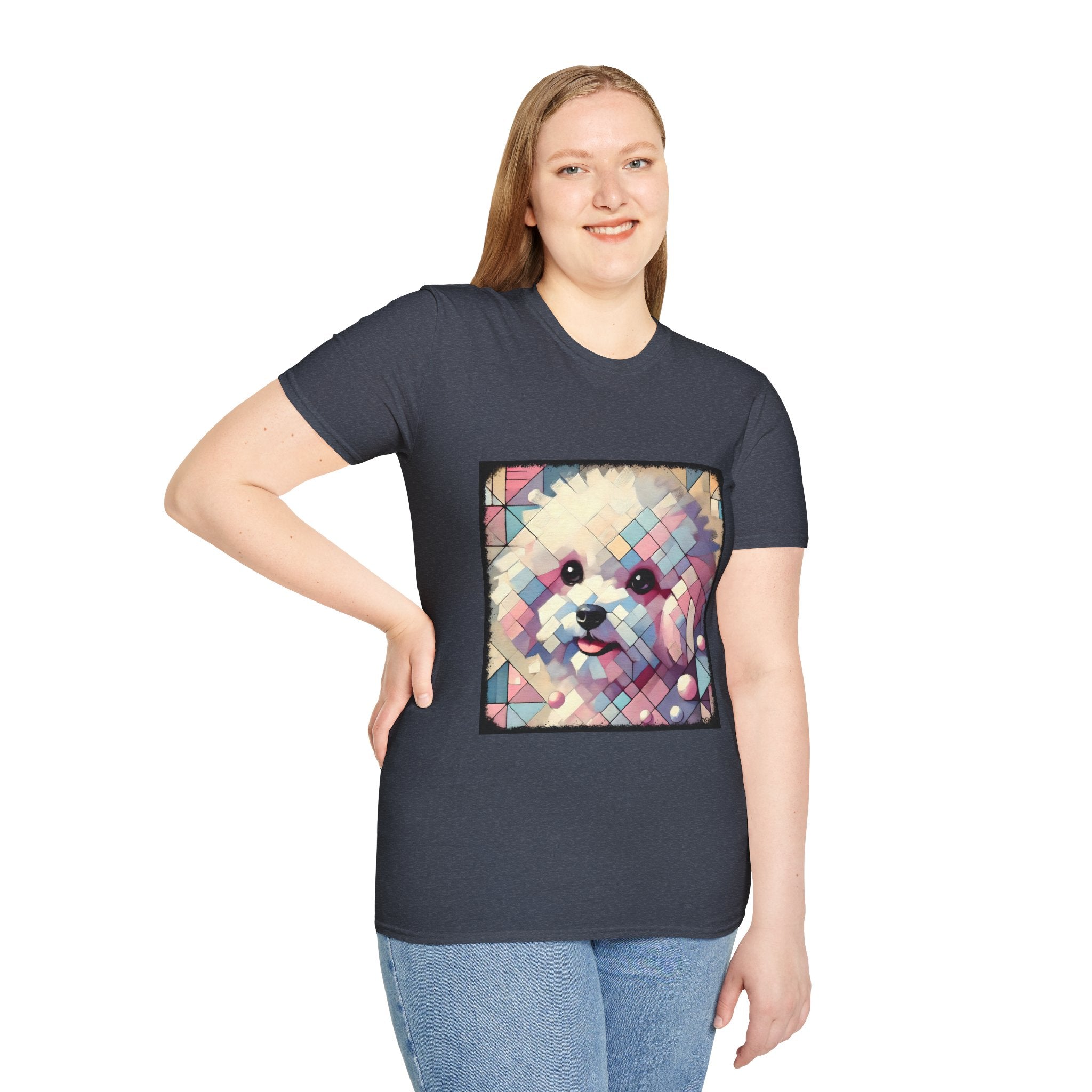 Bichon Frise Pastel Geometric | Unisex Dog T-Shirt