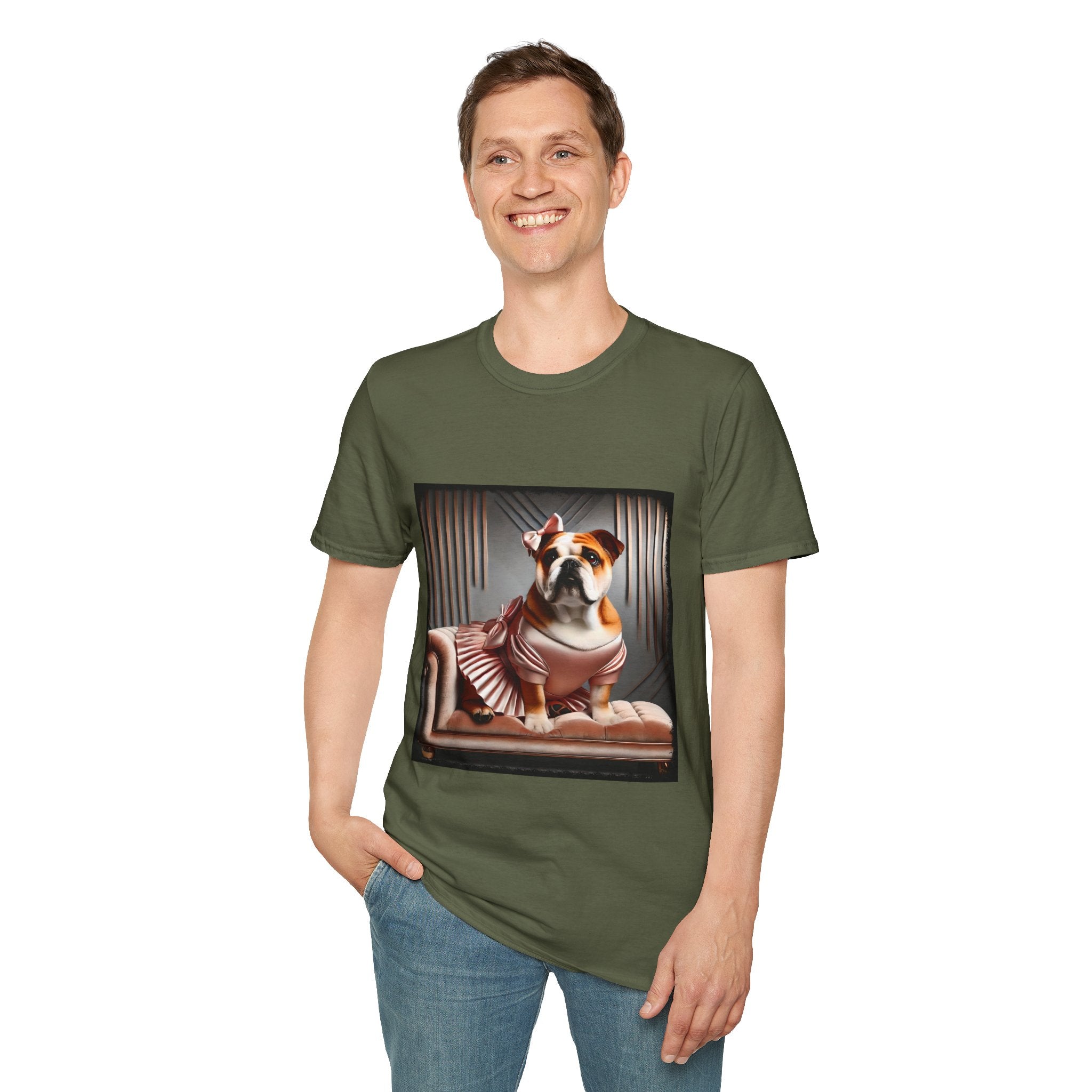 Bulldog Iconic Peach | Unisex Dog T-Shirt