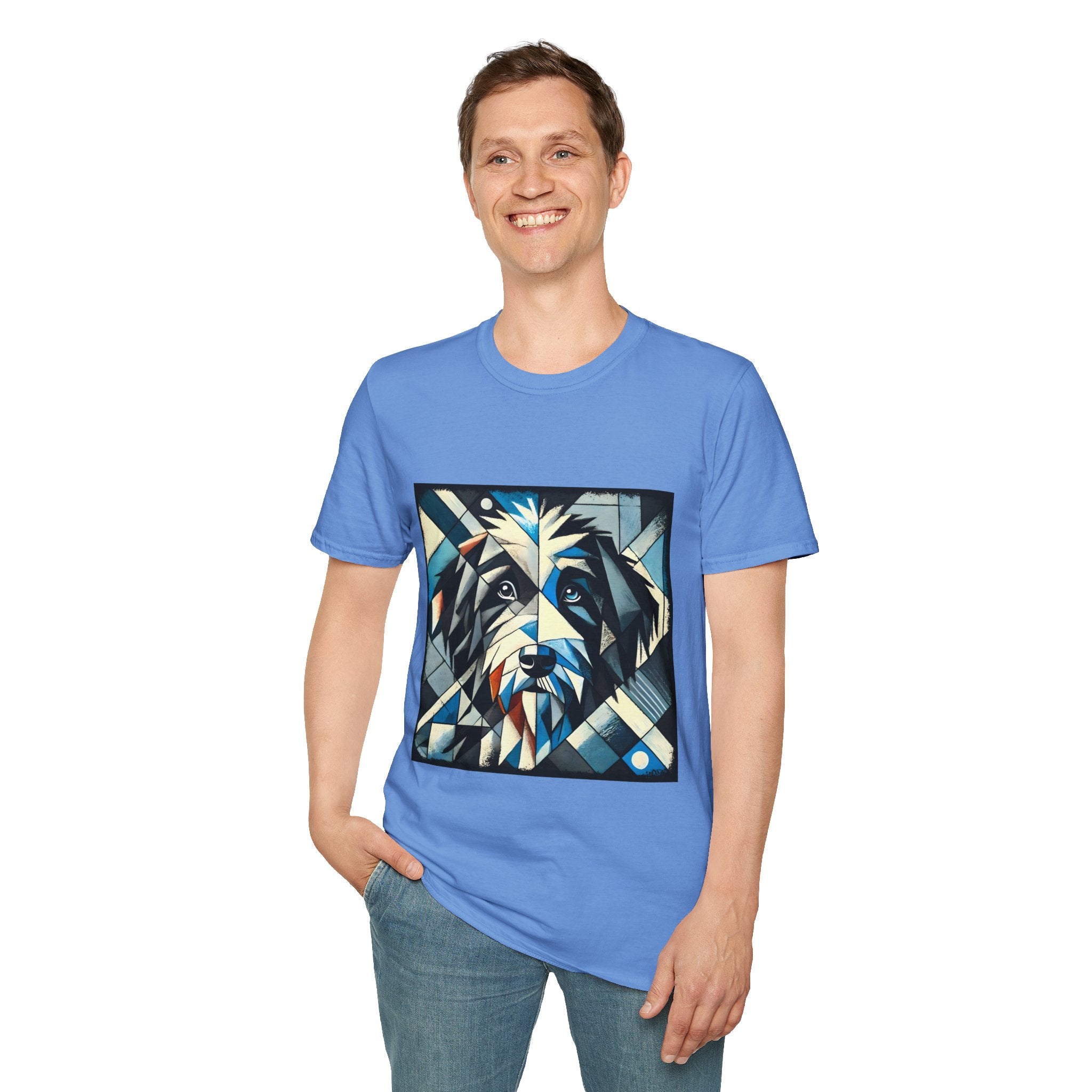 Bernedoodle Blue Geometric | Unisex Dog T-Shirt