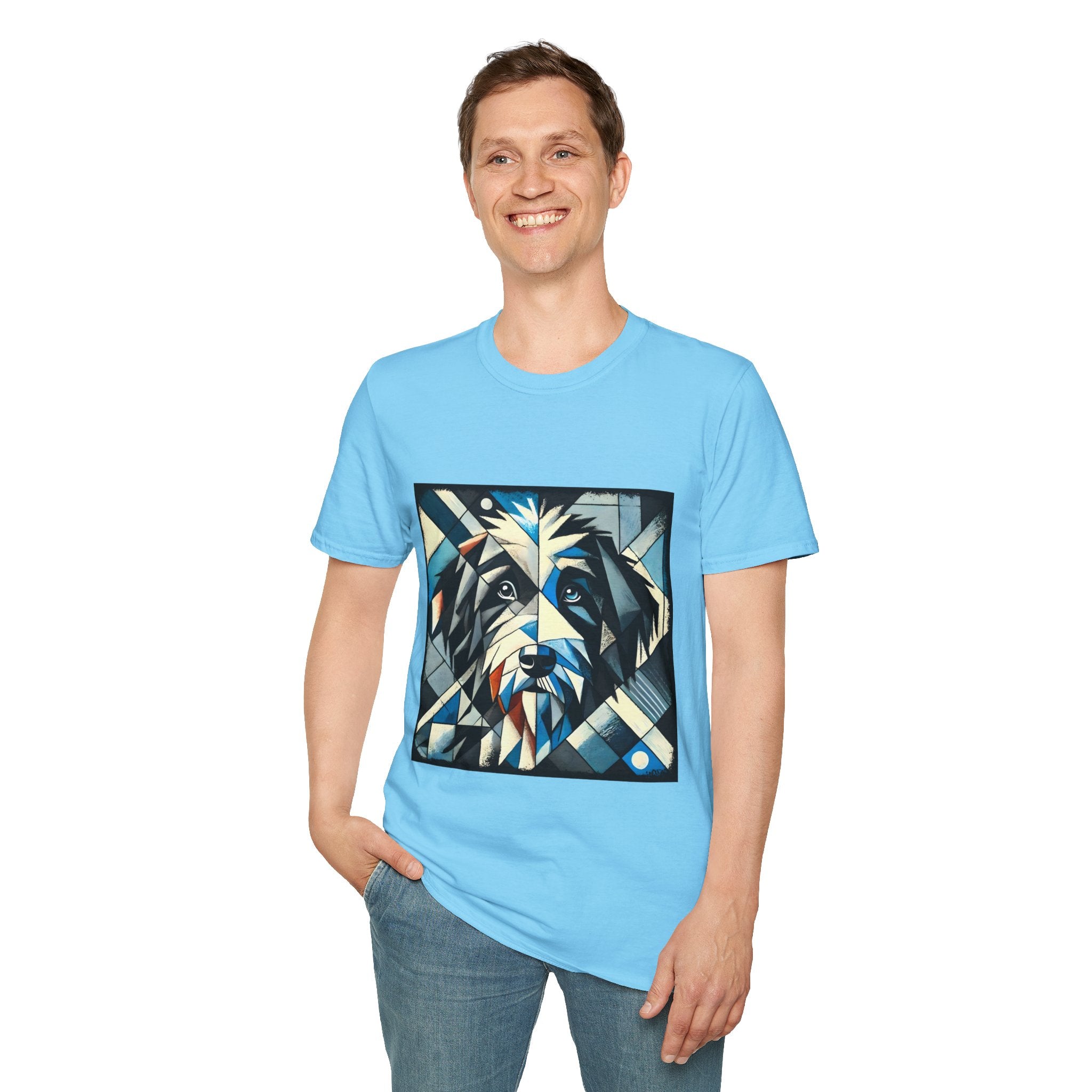 Bernedoodle Blue Geometric | Unisex Dog T-Shirt