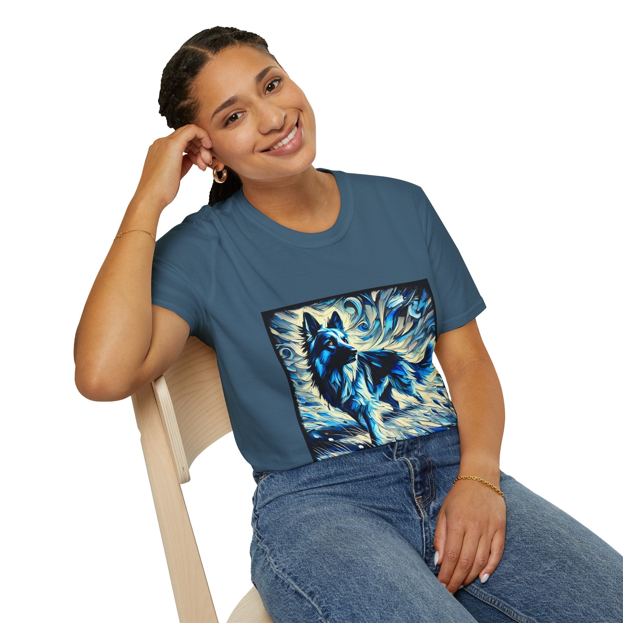 German Shepherd Blue Winter Swirl | Unisex Dog T-Shirt