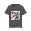 Weimaraner Bold Heart Sketch | Unisex Dog T-Shirt