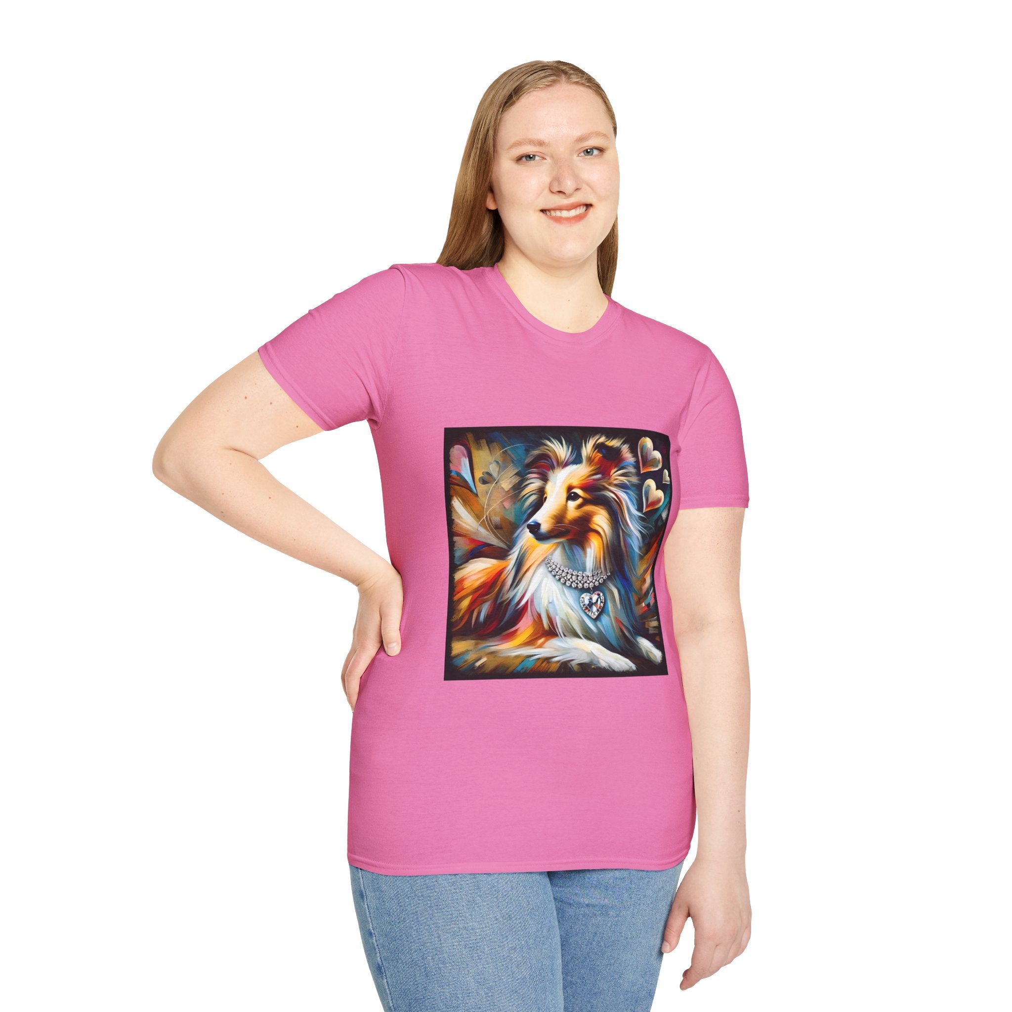 Shetland Sheepdog Diamond Heart Swirl | Unisex Dog T-Shirt