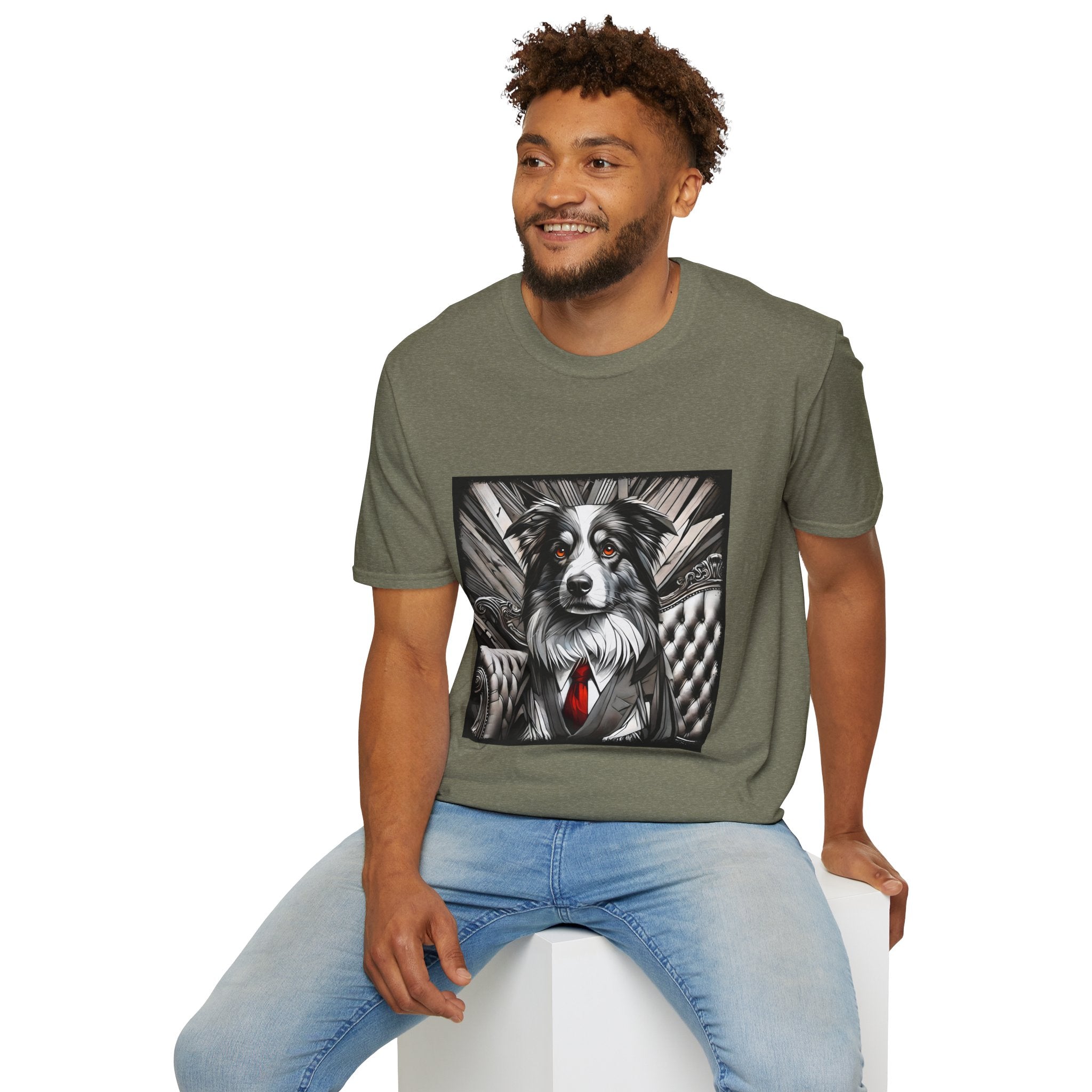 Australian Shepherd B&W Bold Eyes | Unisex Dog T-Shirt