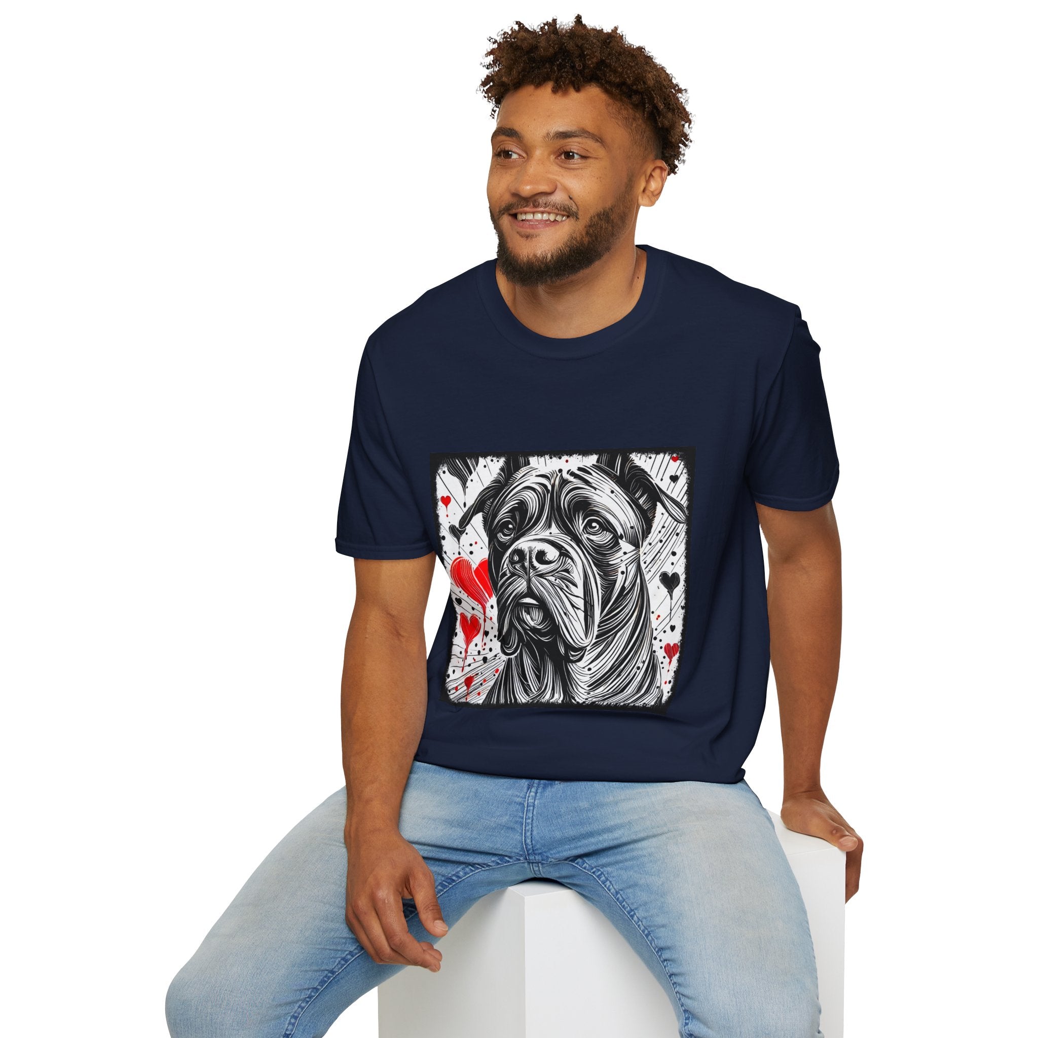 Cane Corso Bold Heart Sketch | Unisex Dog T-Shirt