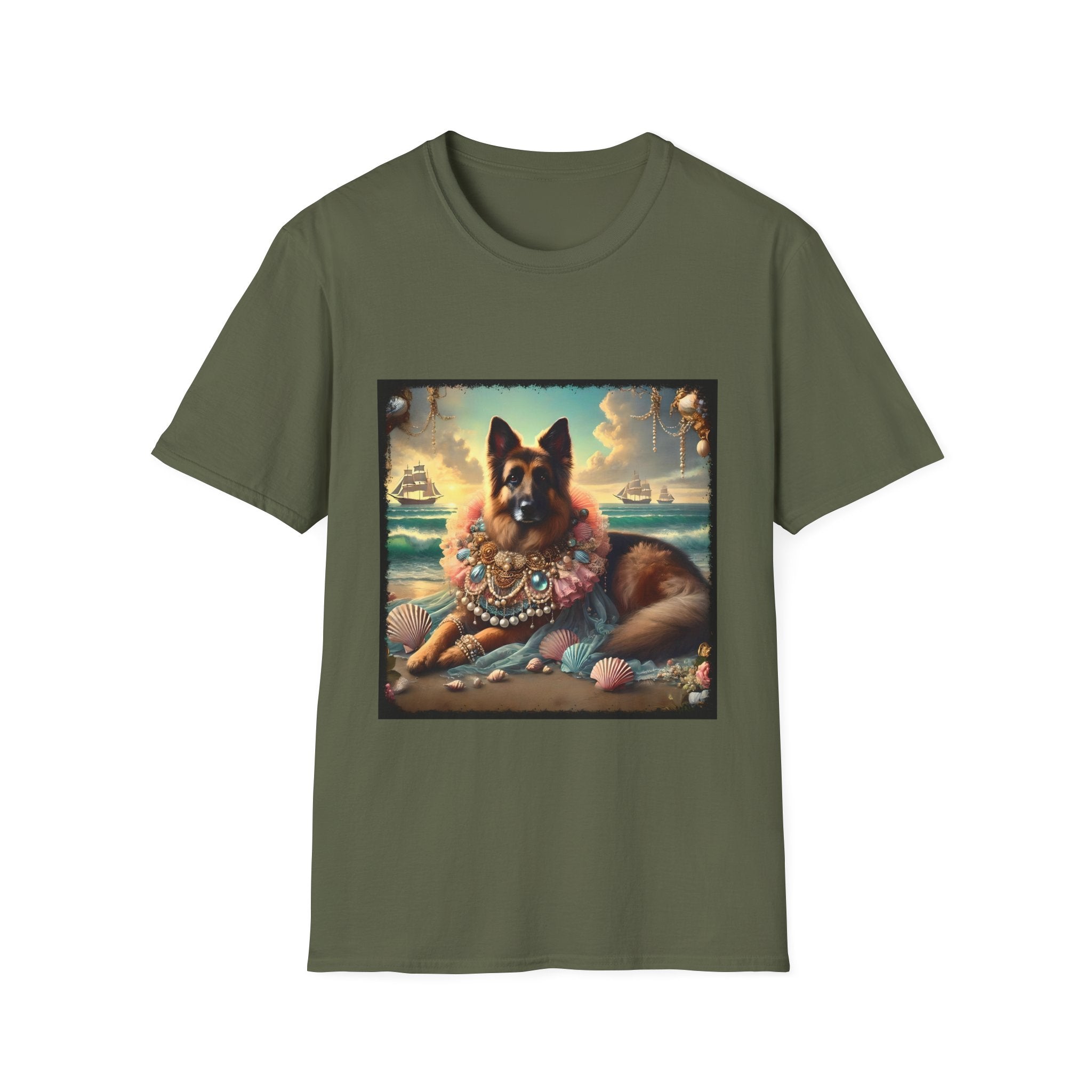 German Shepherd Seashell Siren | Unisex Dog T-Shirt