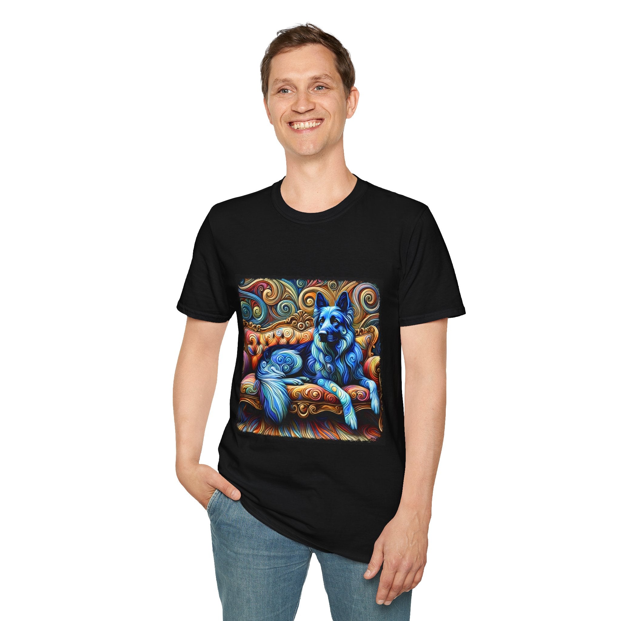 German Shepherd Blue Swirl | Unisex Dog T-Shirt