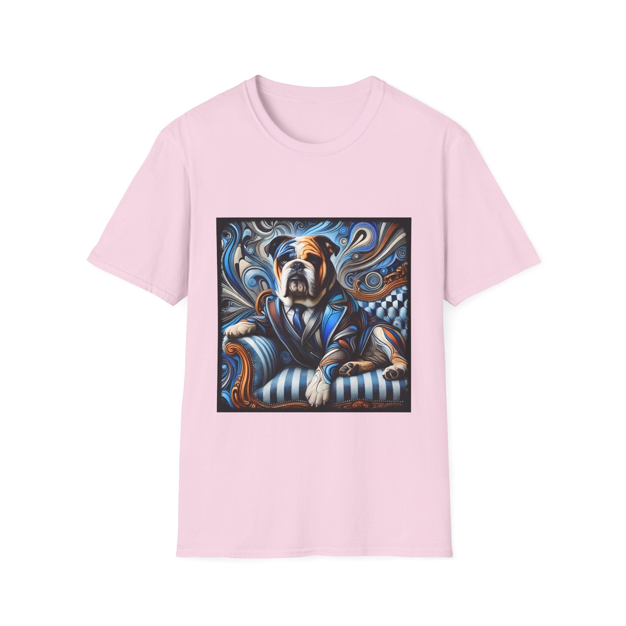 Bulldog Blue Swirl | Unisex Dog T-Shirt